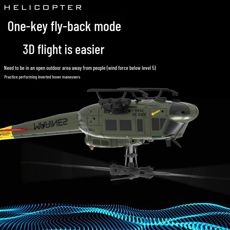 UH-1 Six-Channel Flybarless Inverted Stunt Remote Control Helicopter Toy