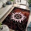 Supernatural TV Show Print Flannel Area Rug Non‑Slip Soft Floor Mat For Sofa Bedroom Game Room Living Room Home Decor Gift