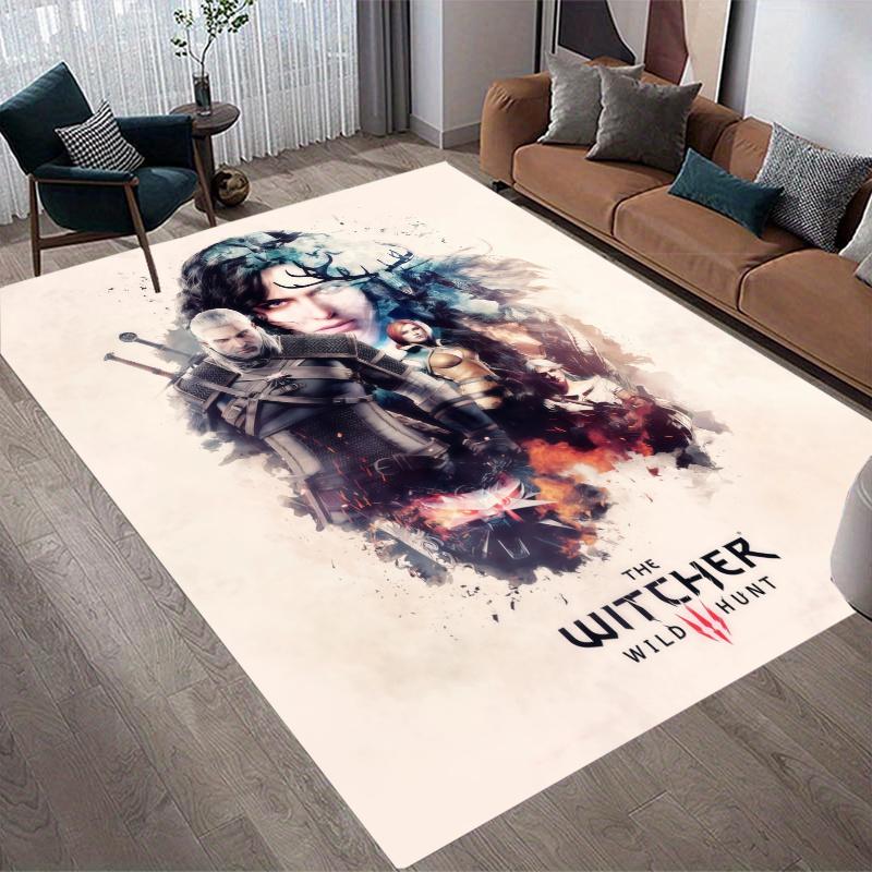 The Witcher Home Sofa Decoration for Living Room & Bedroom, Non‑Slip Play Flannel Floor Mat for Game Room