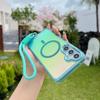 Capa Magnética Fashion Laser Gradiente com Cordão à Prova de Choque para Samsung S25 S24 S23 Ultra Plus S25 edge A56 A36 A26 Capa Magsafe