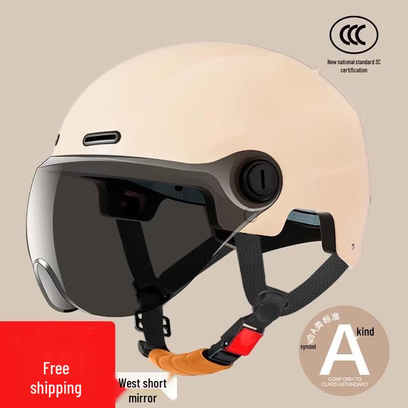 HANDUNYOU All-Season Motorcycle & EV Half Helmet with Sun Visor