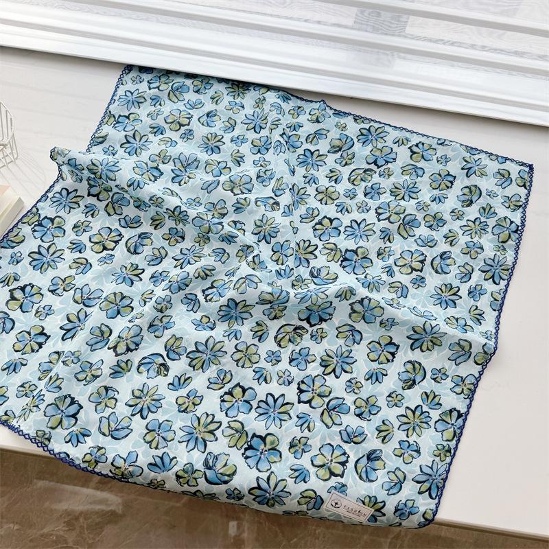 Square Scarf Women High Quality Bandana Female Headkerchief cotton linen Feeling Neckerchief Hijab Shawl Warps Summer Scarves