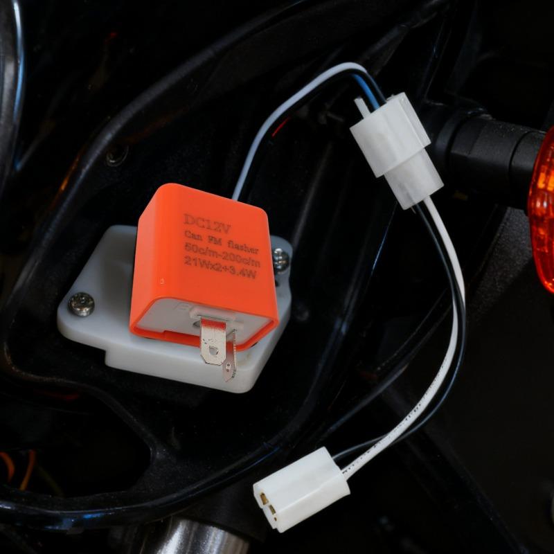 Adjustable 2-Pin Electronic LED Flasher Relay with Wires for Bikes Motorcycles Scooters Turn Signals Hyper Flash Blinkers Relay
