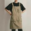 New Taslan Water-Repellent Bib Apron for Men & Women, Perfect for Home, Kitchen, or Coffee Shop.