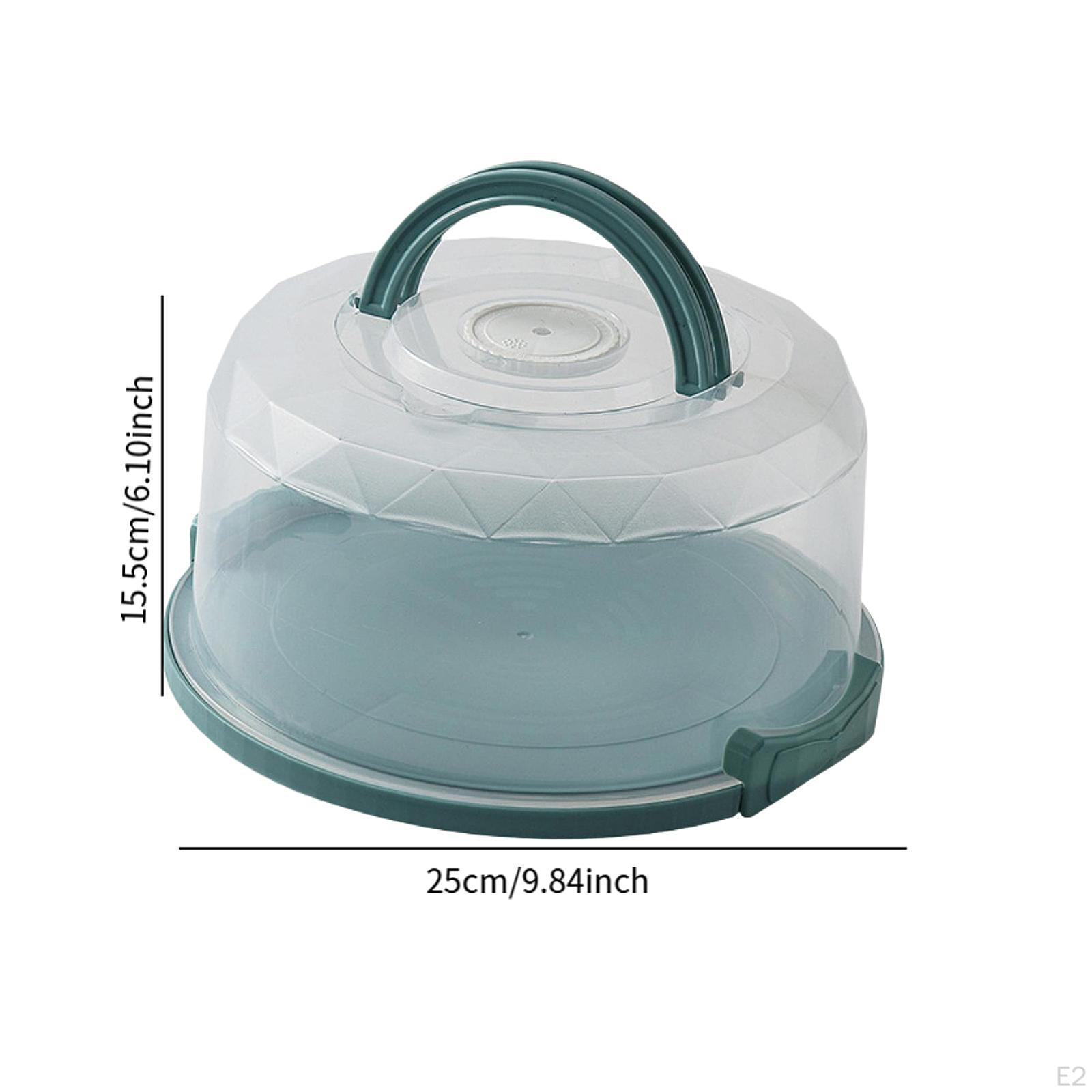 25,4 Cm Kuchenträger Mit Deckel – Transportabler Kuchenbehälter, Transparent, Mit Griffen, Weiß
