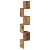 Creative Design Corner Shelf, Artistic Wall Mounted Decorative Storage Rack, Craft Oak 20x20x127.5 Cm Material