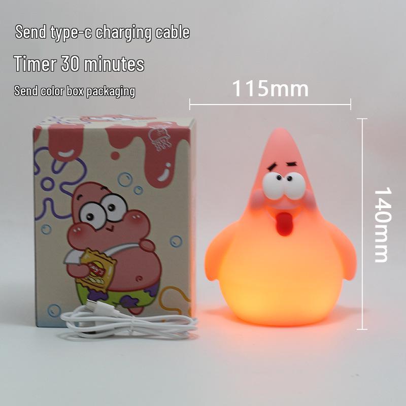 

Patrick Star Silicone Night Light: Sleep Companion & Bedroom Decor