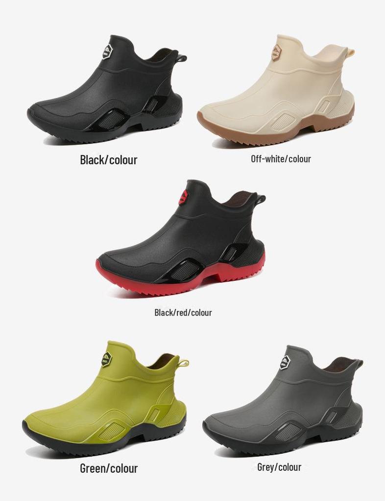 Botas de lluvia versátiles de caña corta: Unisex, a la moda, antideslizante, calzado para todas las estaciones