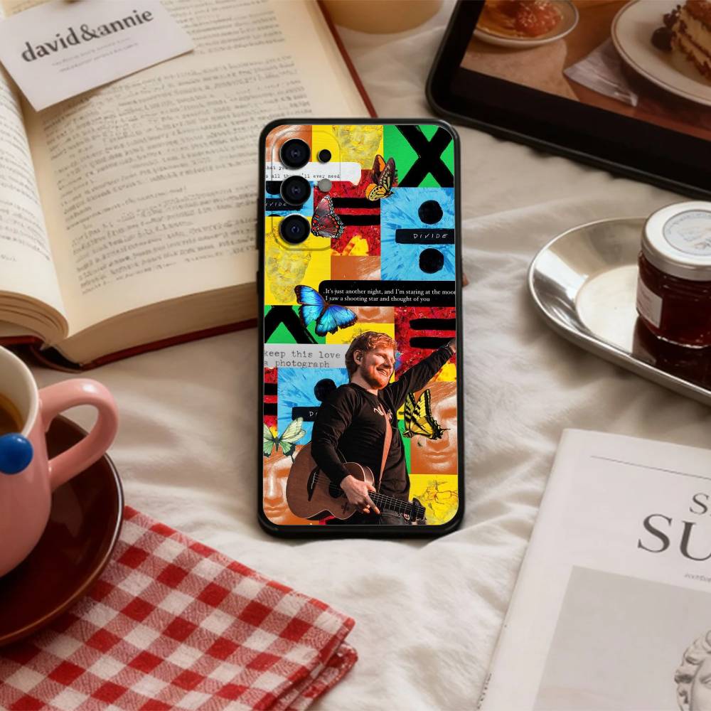 Stylische Singer E-Ed S-Sheeran Handyhülle für Samsung S 25,24,23,22,30,21,10,9,Ultra,Plus,Lite,FE,4,5 G Weiche Schwarze Hülle