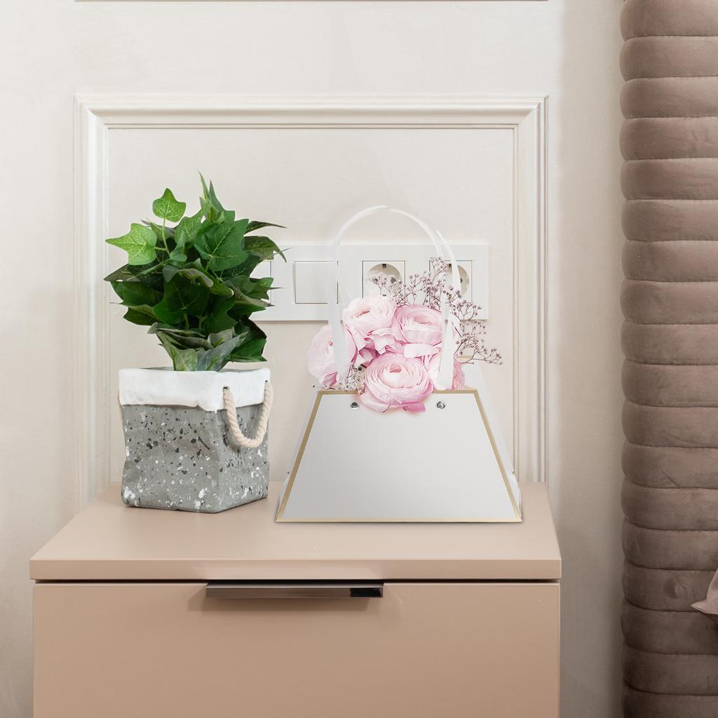 4 Buc Pungă Buchet Cadou Înfășurare Flori Depozitare cu Mâner Plic de Hârtie Domnișoară