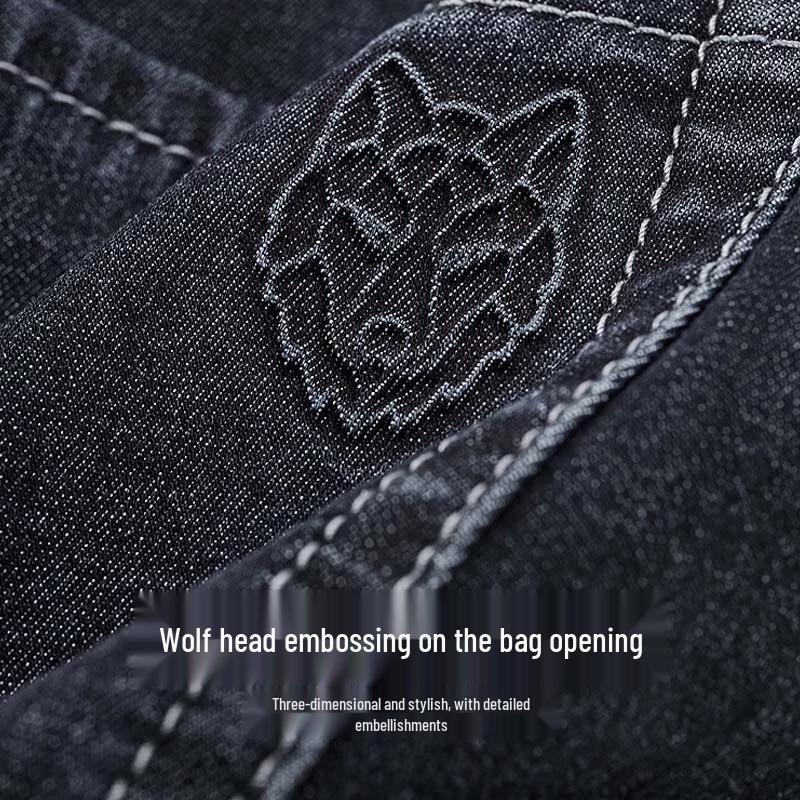 SEPTWOLVES Men's High-Cotton Stretch Straight-Leg Washed Jeans