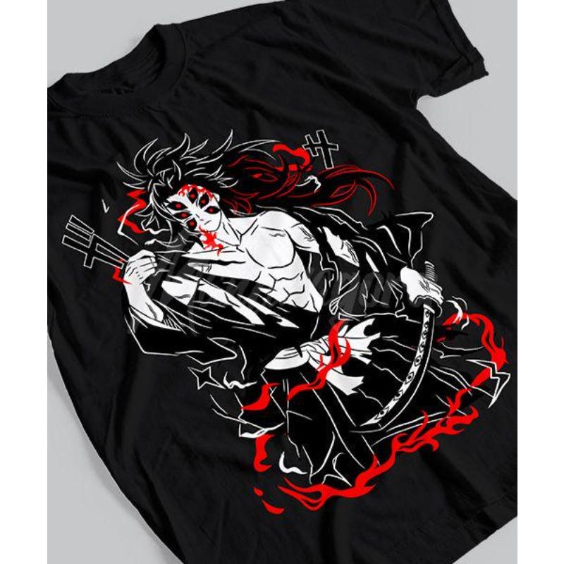 Black Death Mou Ghost Slayer Blade Tshirt Anime SpringSummer Mens Casual Suitable for Both Men and Women S