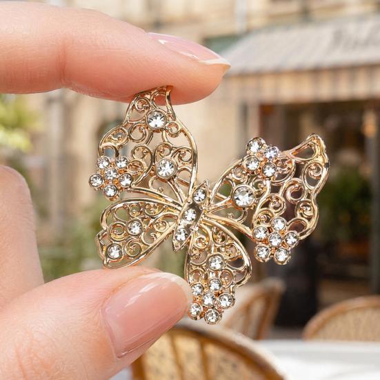 Non-fading Butterfly Brooch Rhinestone for Women, Shape Lapel Pin Lightweight Clip, Sweater Cardigan Coat Suit Scarf Jewelry Accessories