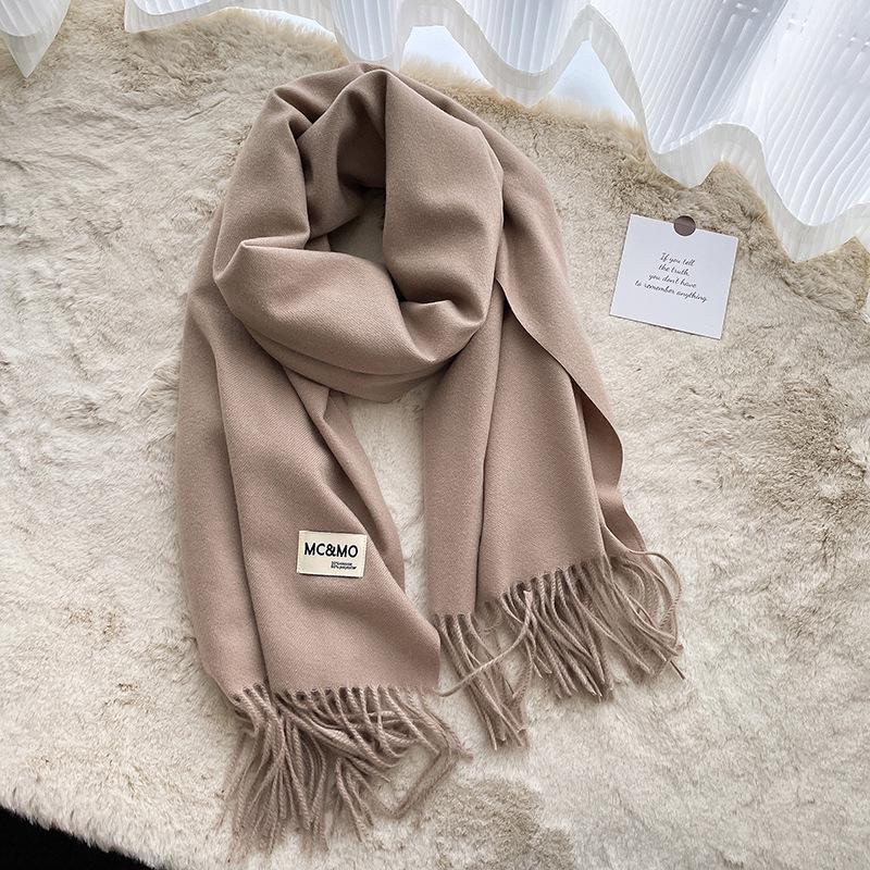 2024 Soft Imitation Cashmere Scarf: Women's Autumn-Winter Korean Style Warm Neck Warmer - Couple's Cold Protection Long Shawl.