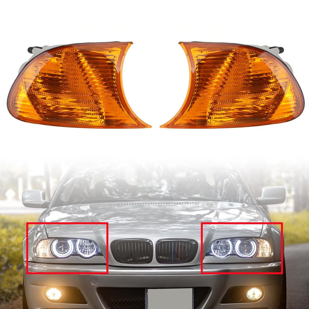 Pair Amber Corner Side Light For BMW 3 Series E46 98-01 Coupe 63126904299