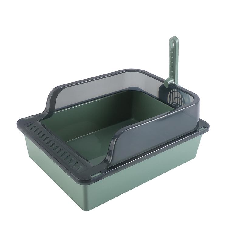 

Dark Half-Covered Cat Litter Box with Odor Control, Anti-Splash, Anti-Tracking Features, and Litter Scoop 38.5*29.5*17