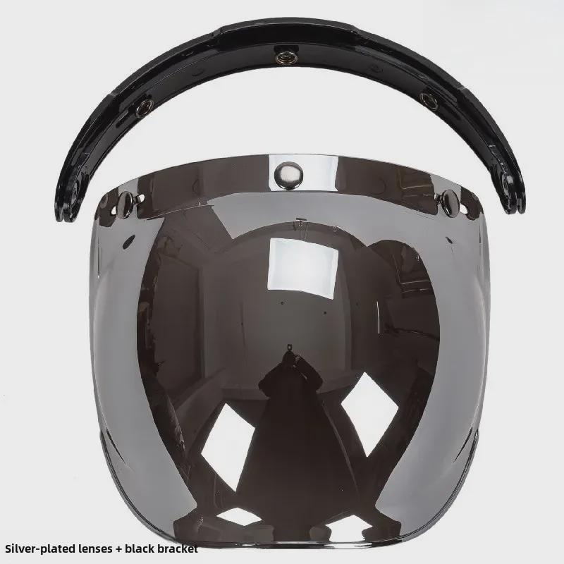Japanese Three-Button Bubble Lens Motorcycle Helmet