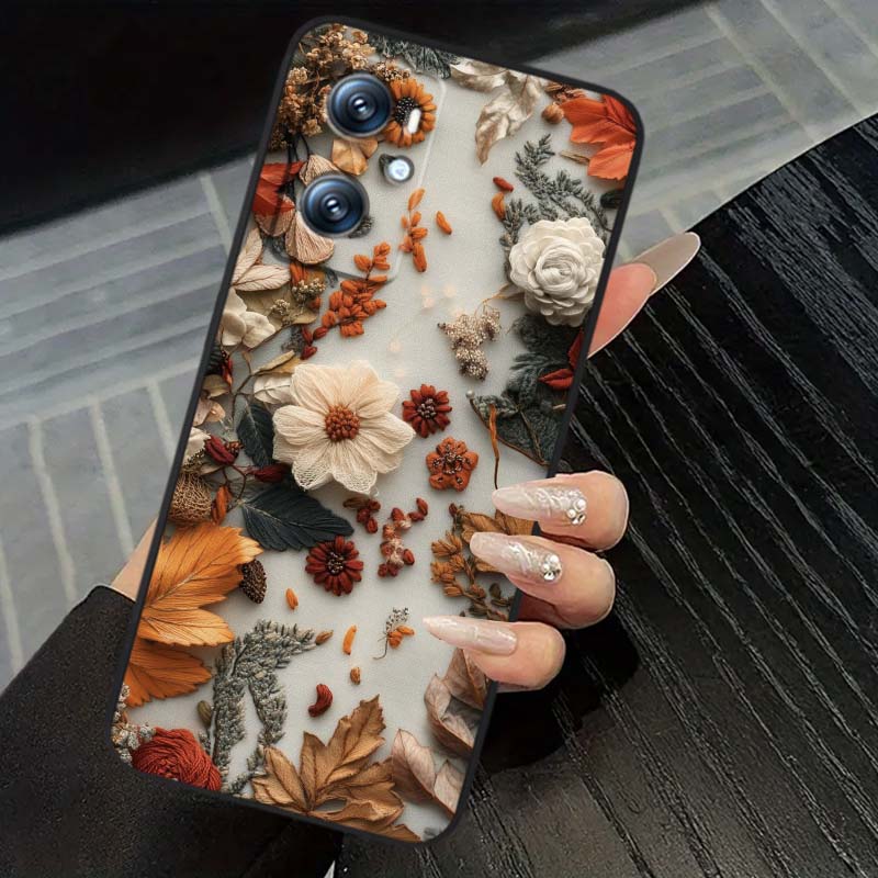 Butterfly flower pattern Phone Case For OPPO Reno 5 6 7 A96 A40 A58 Realme GT A74 A78 Neo2 A74 A78 Find X5 X3 X7 X8 Black