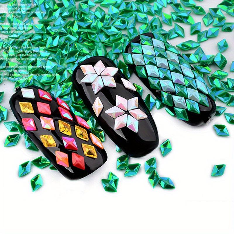 Σετ 12 χρωμάτων Στολίδι Νυχιών Πούλιες σε σχήμα διαμαντιού Στερεοσκοπικές Λέιζερ Πολύχρωμες Πούλιες