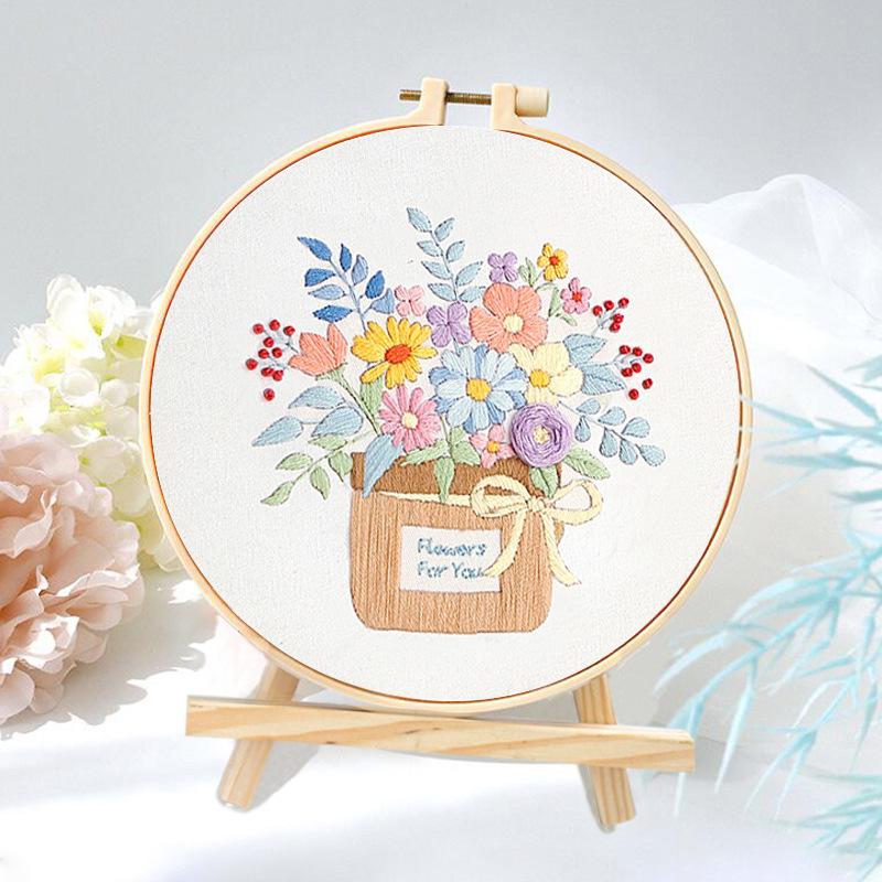 Beginner DIY Embroidery Kit: Su & Xiang Patterns Cross Stitch with French Techniques