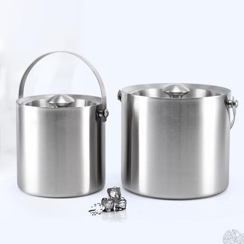Shangqi 3L Doppelschichtiger Metalleiseeimer mit Deckel und Griff