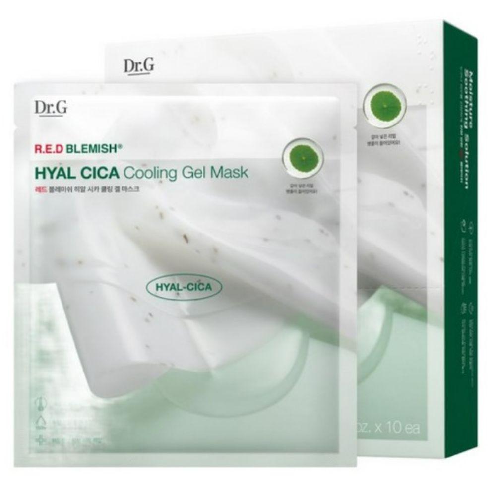 Dr.G Red Blemish Hyal Cica Cooling Gel Mask Soothing & Hydrating Gel Sheet Mask 27g x 10pcs