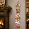 Christmas Home Atmosphere Decor 1 Pair Hanging Banner Porch Sign, Merry Snowman Santa Claus Indoor Corridor Penguin Pattern Backdrop for Front