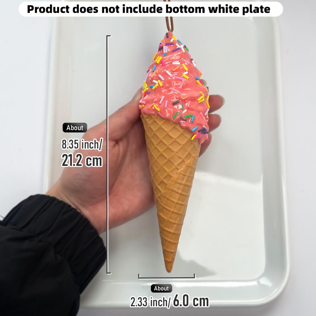 1-piece Set, Simulated Sauce Coated Plastic Ice Cream Model, Ice Cream Shop Display Prop, Photography Stage Prop