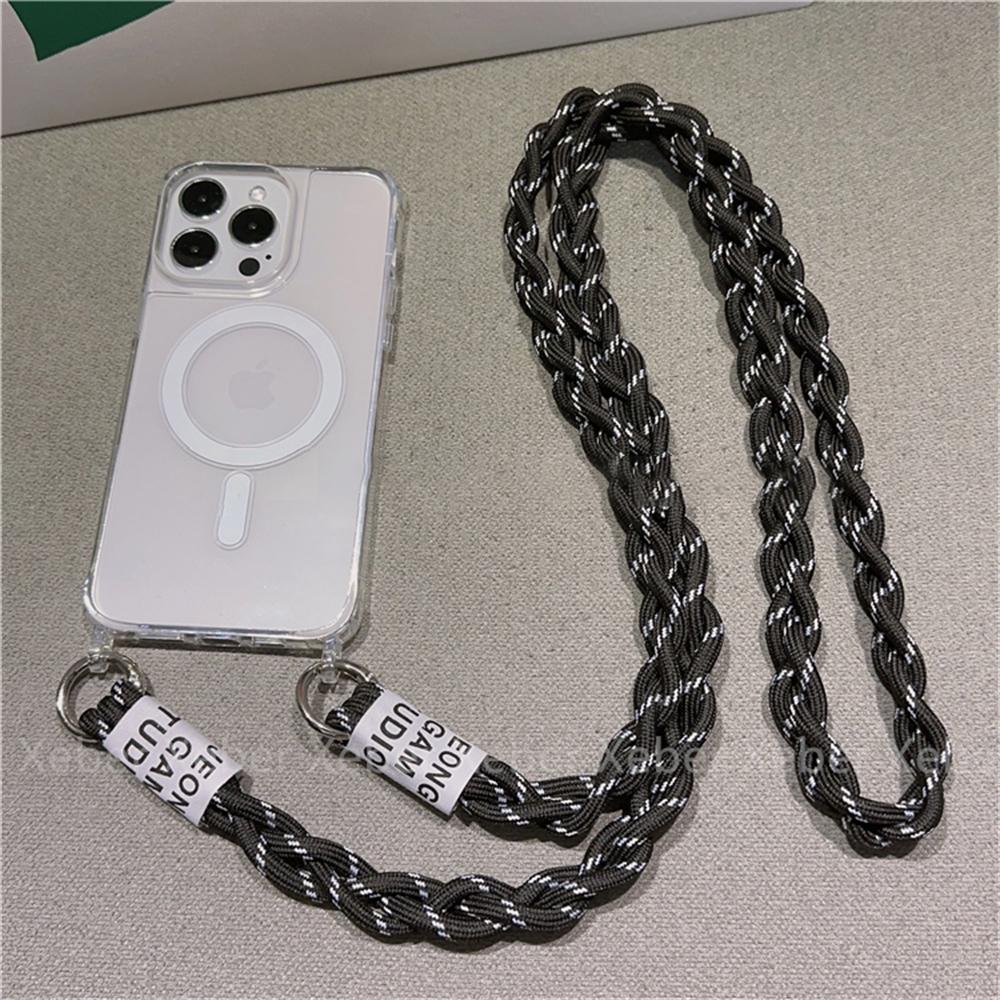 Crossbody Necklace Lanyard For Magsafe Magnetic Wireless Charging Case For iPhone 17 Air 16 15 11 12 13 14 Pro Max Clear Cover