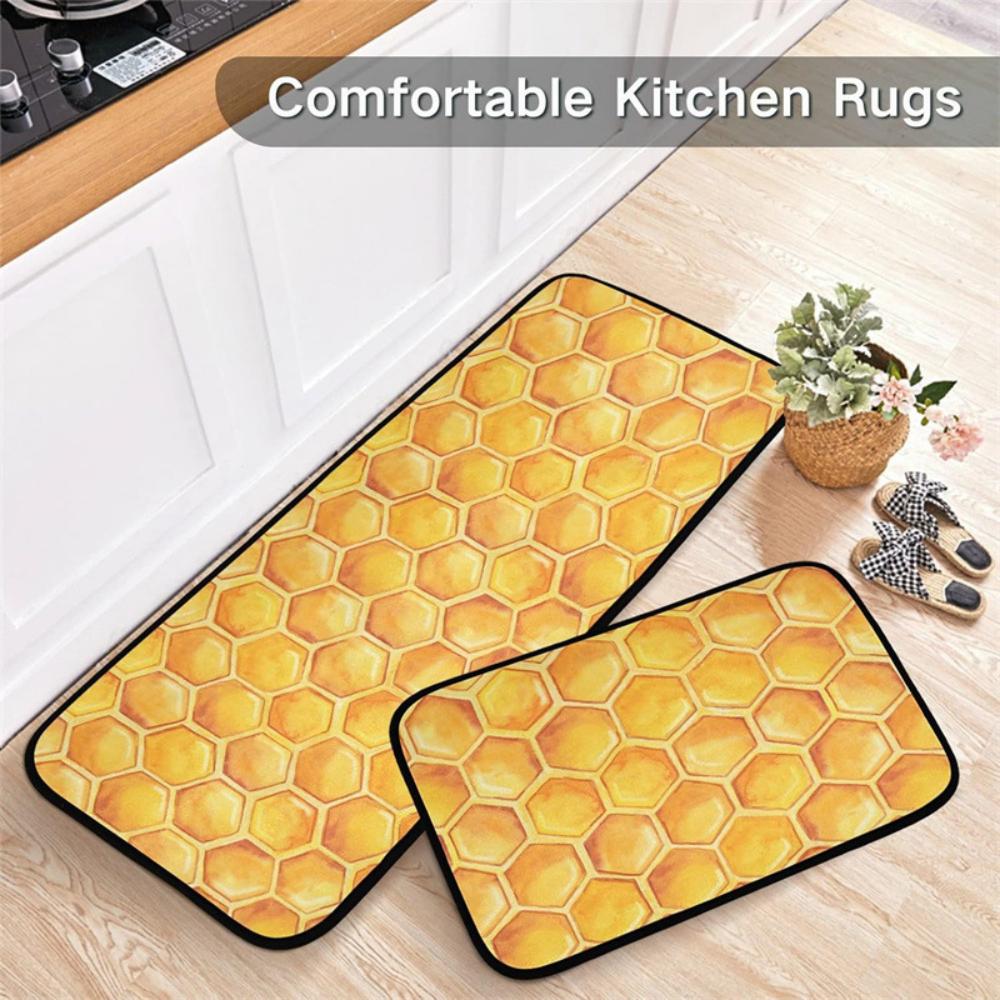 Kitchen Floor Mat Sunflower Honey Wood Grain Laundry Room Washable Mat HOME Decor Hallway Nonslip Rug Bedside Rug Doormat Gift