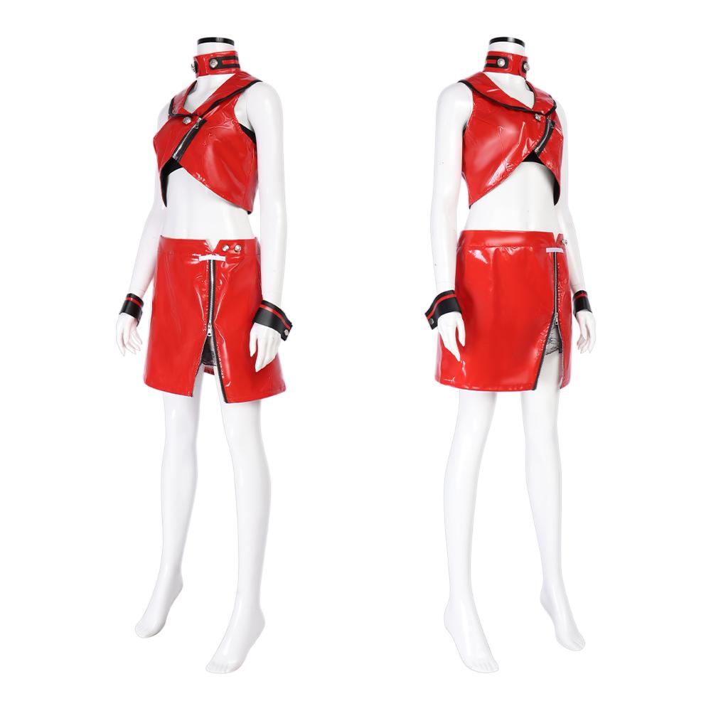 Anime VOCALOID3 Meiko Cosplay Costume Wig Meiko PU Red Uniform Christmas Halloween Formula Uniform for Women Comic Con