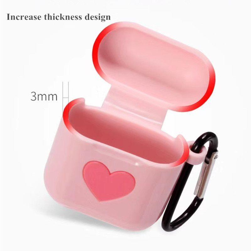 Love Heart Protective Bag Cover For Airpods Made Of Soft Skin-friendly Silicone