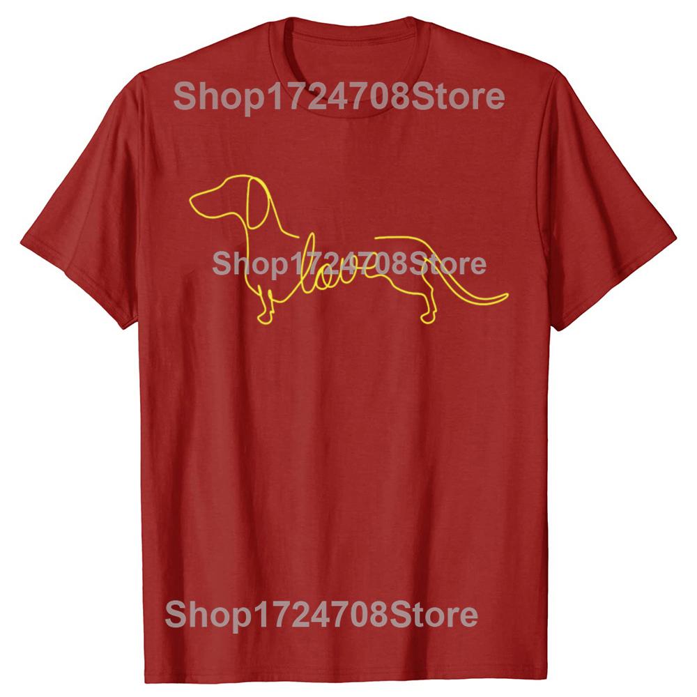 Dachshund Chiweenie Wiener Dog Love Art Sketch Gift TShirt Men Women TShirt Graphic T Shirts Casual Cotton Daily Four Seasons S