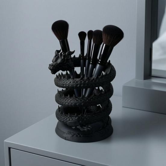 Student Desk Accessory 3D Printed Dragon Pen Holder, Mystical Fantasy Pencil Gift for Teachers Cup, Desktop Makeup Brush Holder Home, Office Creative
