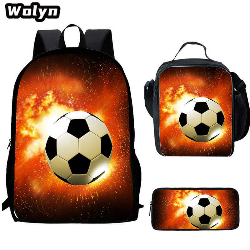 Football School Bag High Definition Waterproof Printing Multi-Functional Load Reduction Ridge Backpack