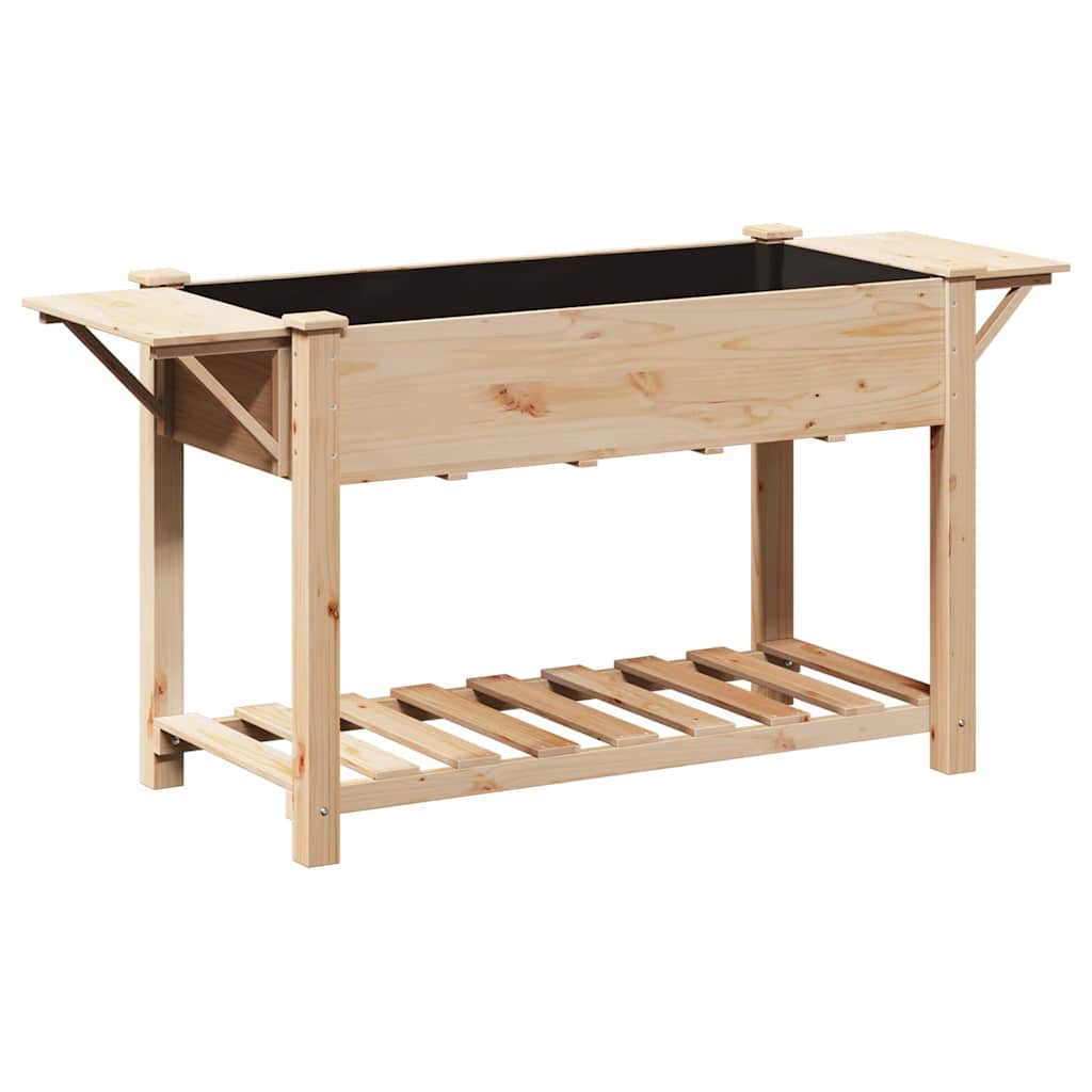Garden Planter with Shelf Beige 155 x 59 x 76.5 cm