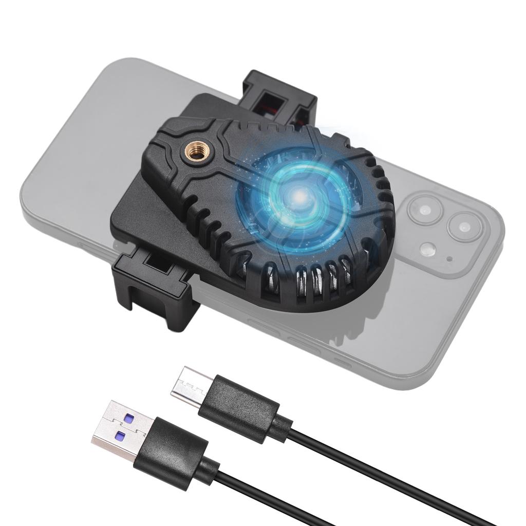 Cell Phone Cooler Fan, Dual Cold Shoe Mounts for 16Celsius15Celsius14Celsius13, Phone Cooling Fan with Refrigerating Cooling