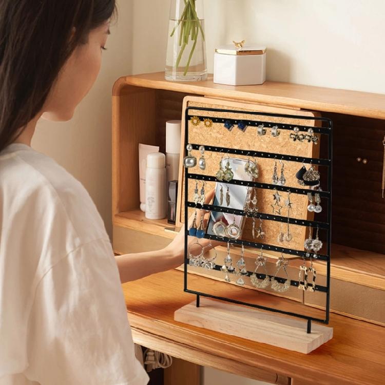 6-Tiers Earring Holder for Hanging Earrings Ear Studs with Wood Base Women Girls