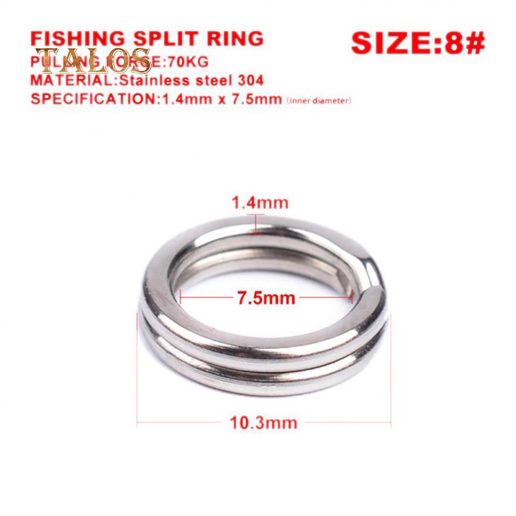 100Pcs Stainless Steel Double Loop Split Ring Open Fishing Connector ...