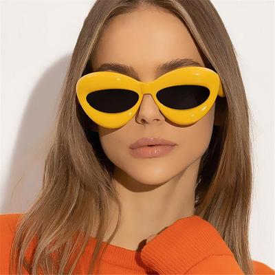 Ins Cat Eye Y2k Occhiali da sole Donna Uomo Sexy Red Lip Occhiali da sole Hip Hop Shades Uv400 EyewearEye Protector