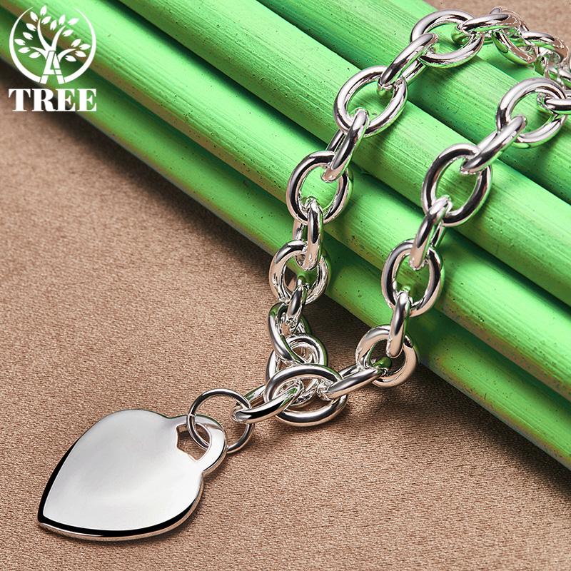 Korean 925 Sterling Silver Heart Pendant Necklace Women's Fine Fashion Charm Jewelry Birthday Wedding Party Gifts Accessories