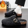Cotton slippers cork winter velvet toe shoes outdoor lazy drag Birken casual half drag