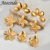 Atoztide Exaggerate Trendy Flower Heart Earrings for Women Girl Stainless Steel Gold Color Irregular Earrings Jewelry Gift