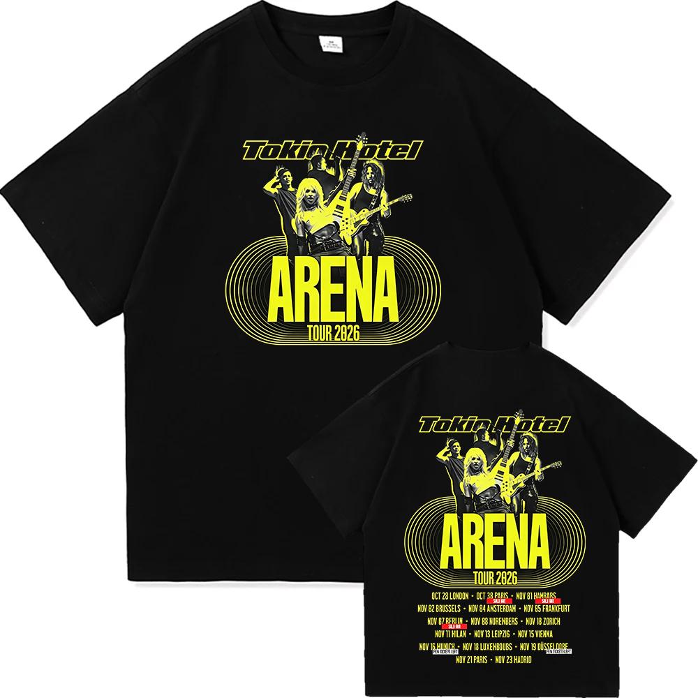 Rock Band Tokio Hotel Arena Tour 2026 Merch Magliette Unisex Moda Unisex Maglietta a Maniche Corte Vintage Magliette in Cotone di Alta Qualità