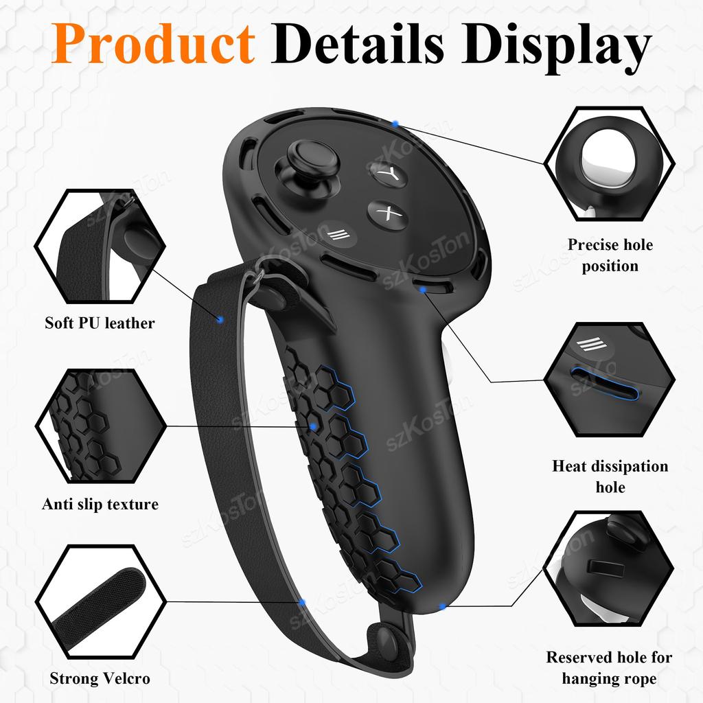 Silikonový ochranný kryt pro Meta Quest 3 VR Controller Anti-Throw Handle Protector Caser s popruhem pro Quest 3 příslušenství