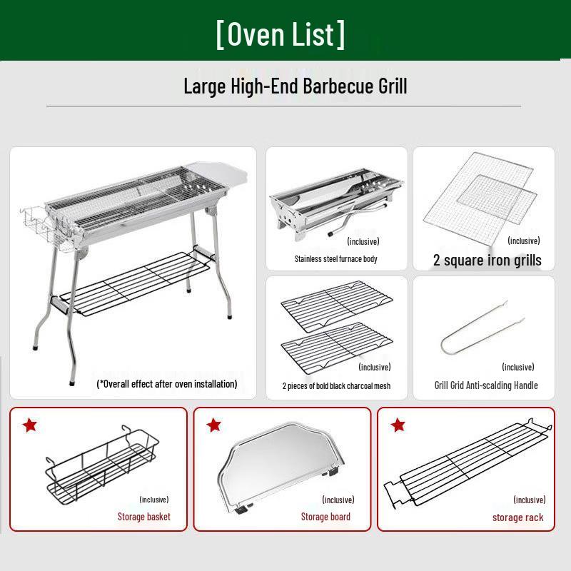 

Miflame Портативная Складная Уличная Подставка для Хранения и Гриля для Барбекю