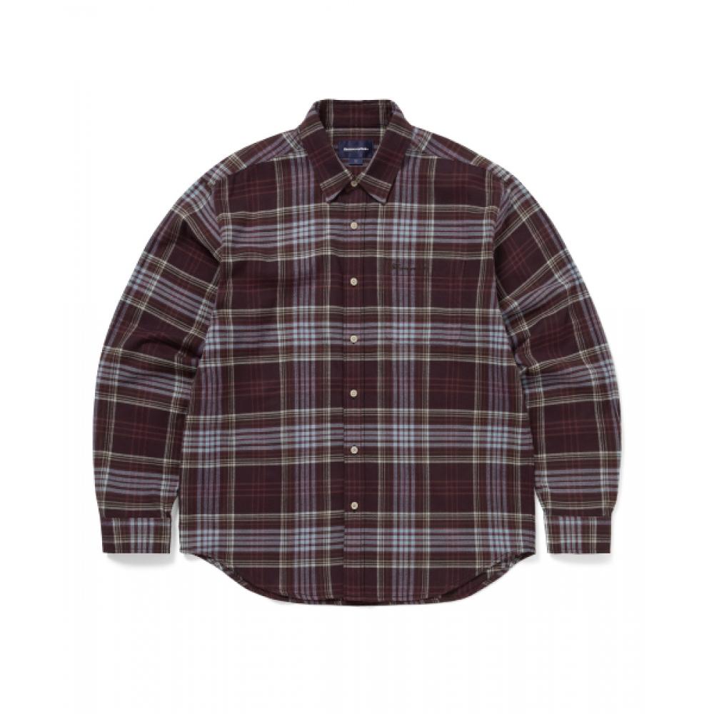 Thisisneverthat Flannel Check Shirt Burgundy S