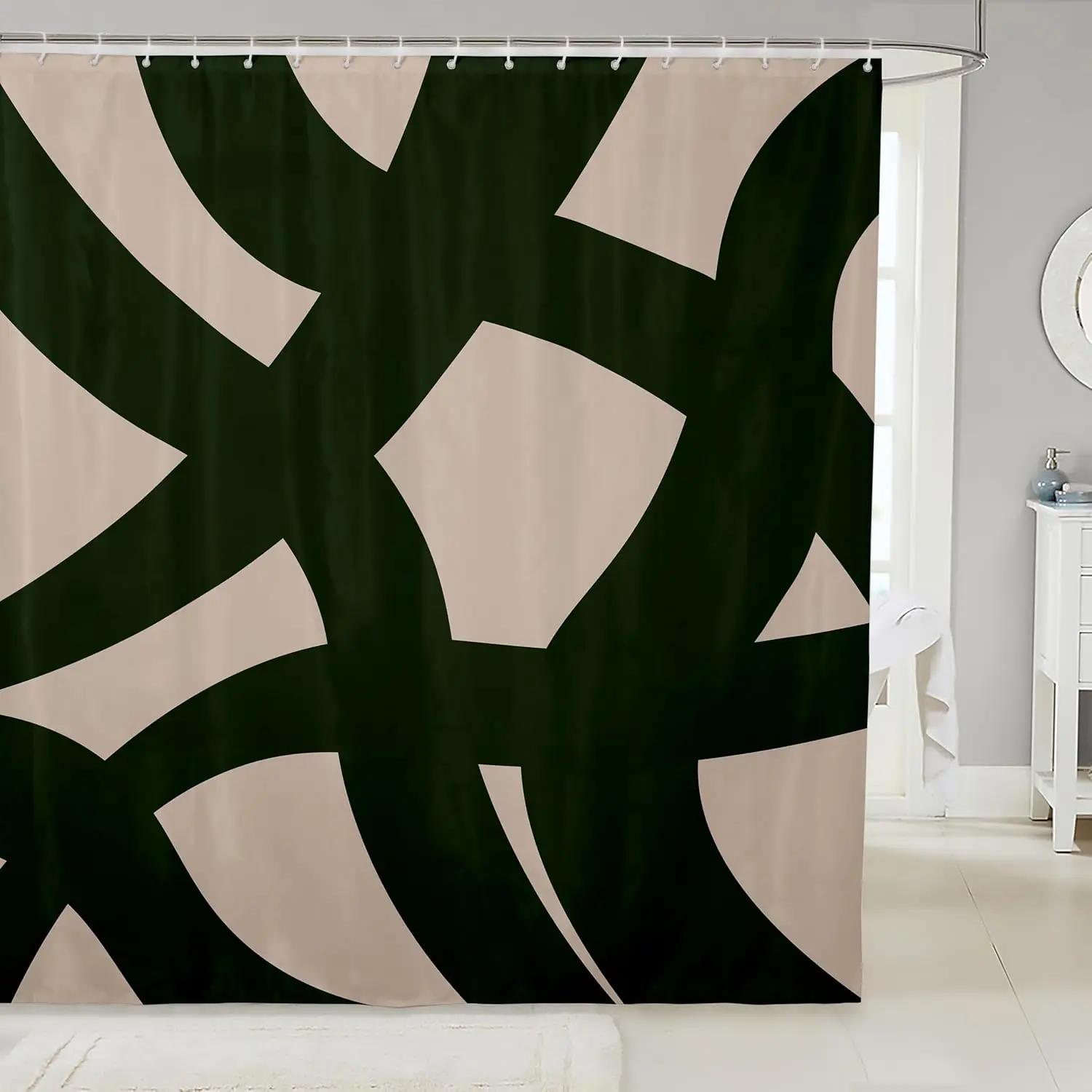 

Black And White Geometric Modern Striped Bathroom Shower Curtain Neutral Art Bathroom Accessories Waterproof Shower Curtain W60H190(CM)-1 Pcs