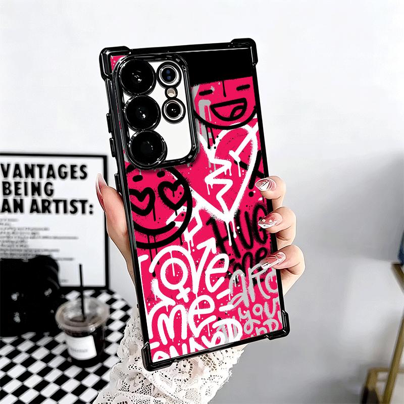 Graffiti Fashion Art Soft Phone Case For Samsung Galaxy S26 Ultra S25 Edge S24 FE S23 Plus S22 S21 + S20 Plating Anti-Fall Funda