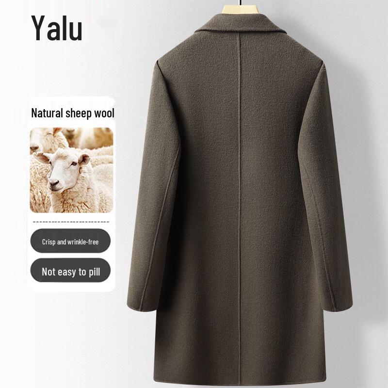 Yalu Men's Mid-Length Wool Blend Casual Coat